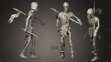 Skeleton soldier stl model for CNC